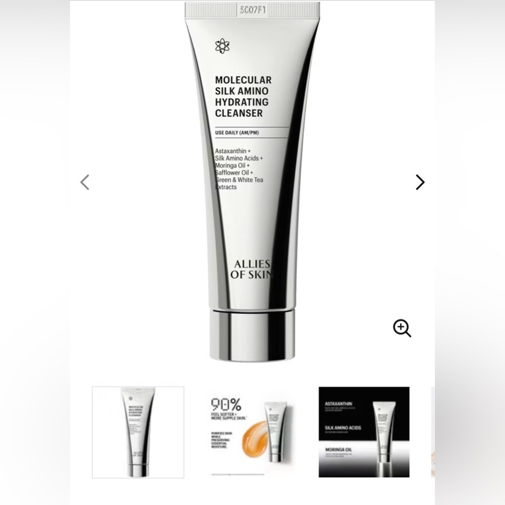 Allies of Skin Molecular Silk Amino Hydrating Cleanser - Metallic Silver